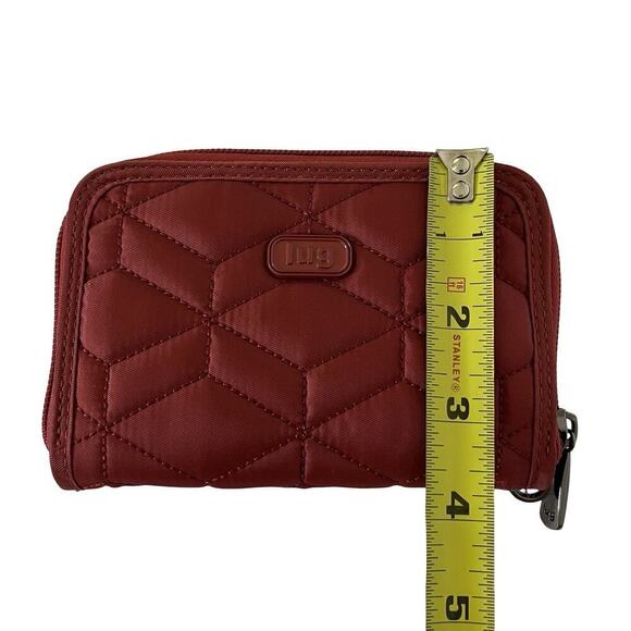 LUG Rodeo RFID Quilted Wristlet Zip Around Small Wallet in Rosewood Red NWT - Picture 8 of 9